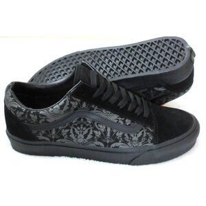 Vans Men's Old Skool Skull Tapestry Raven Black Canvas Suede shoes Sizes NIB